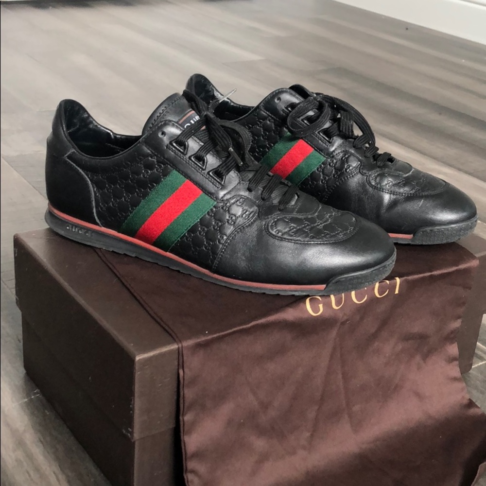 Gucci GG Black Leather sneaker size 9